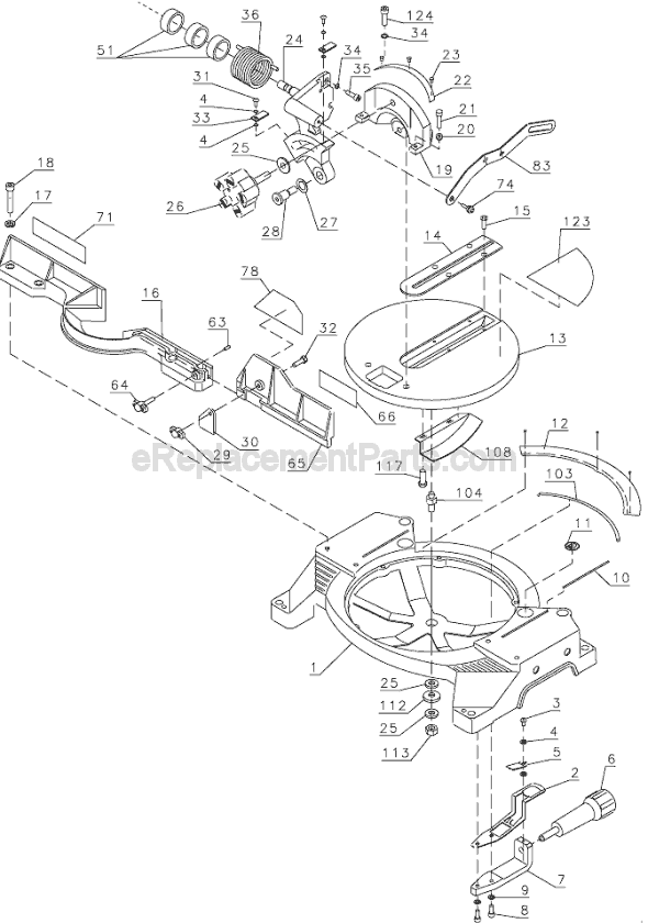 Page B Diagram and Parts List for 1720 Type 1 Black and Decker Miter Saw